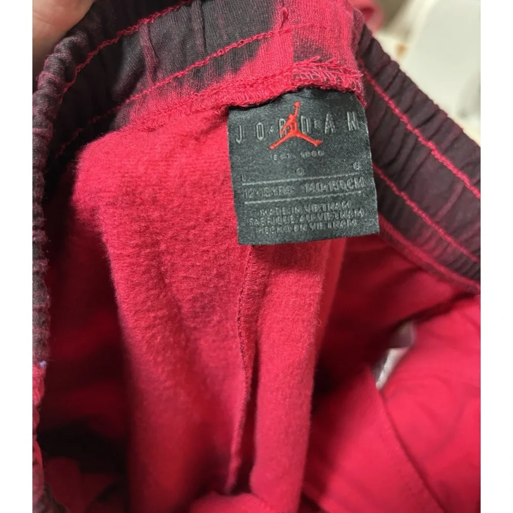 KidsNike Jordan Sweat Pants And Hoodie Set Size L Red And Black